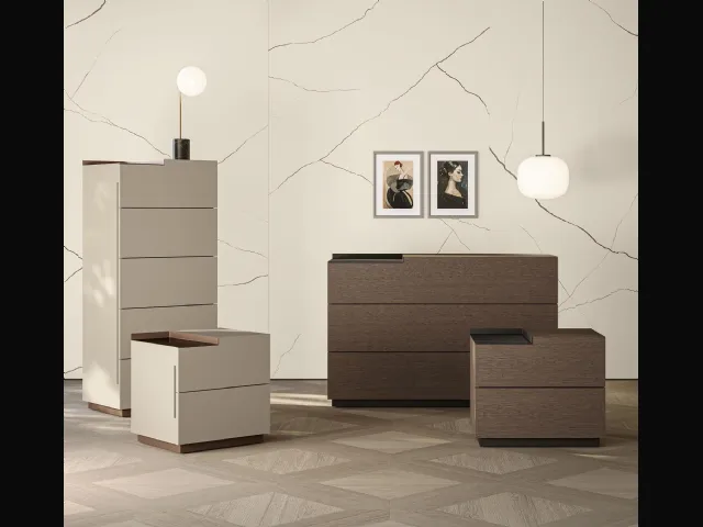 Notte City group in wood or matte lacquered finish by Morassutti