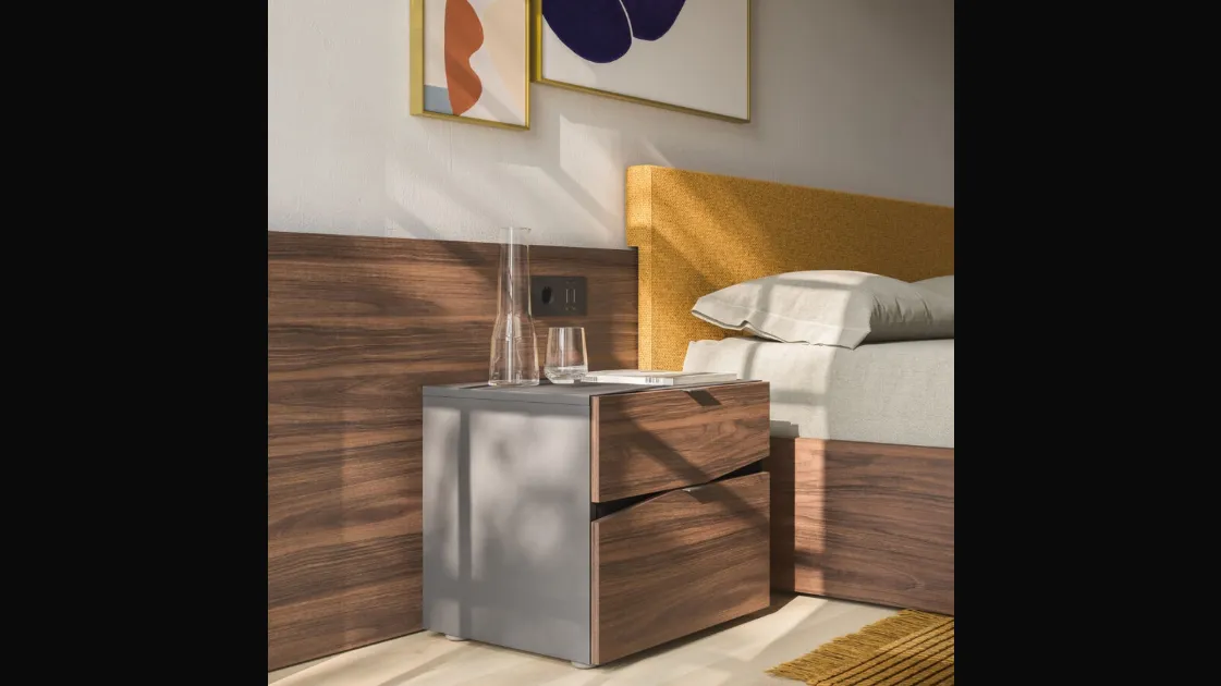 Slant Ash Bedside Table