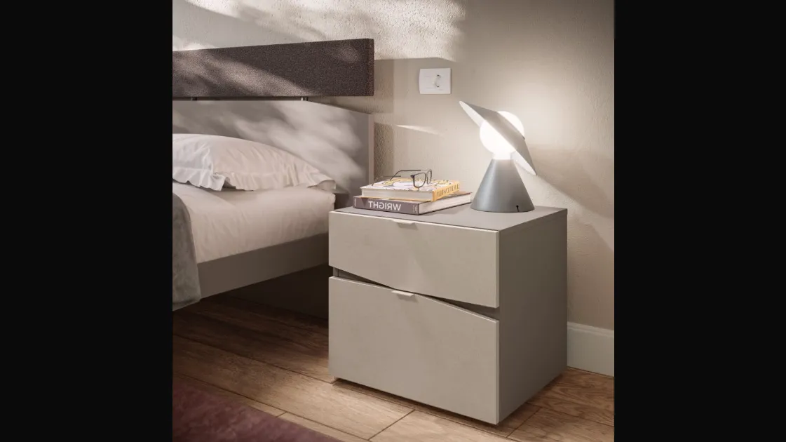 Slant Elm Bedside Table