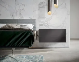 Suspended bedside table Module in matte lacquered by Veneran.