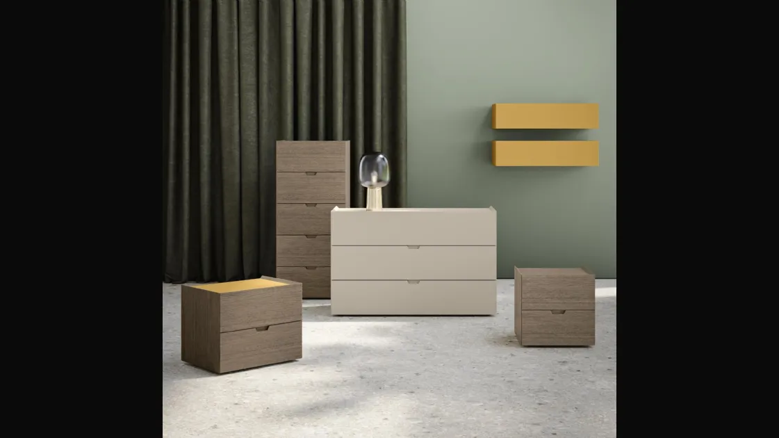 Night Stand group in wood or lacquered by Morassutti.