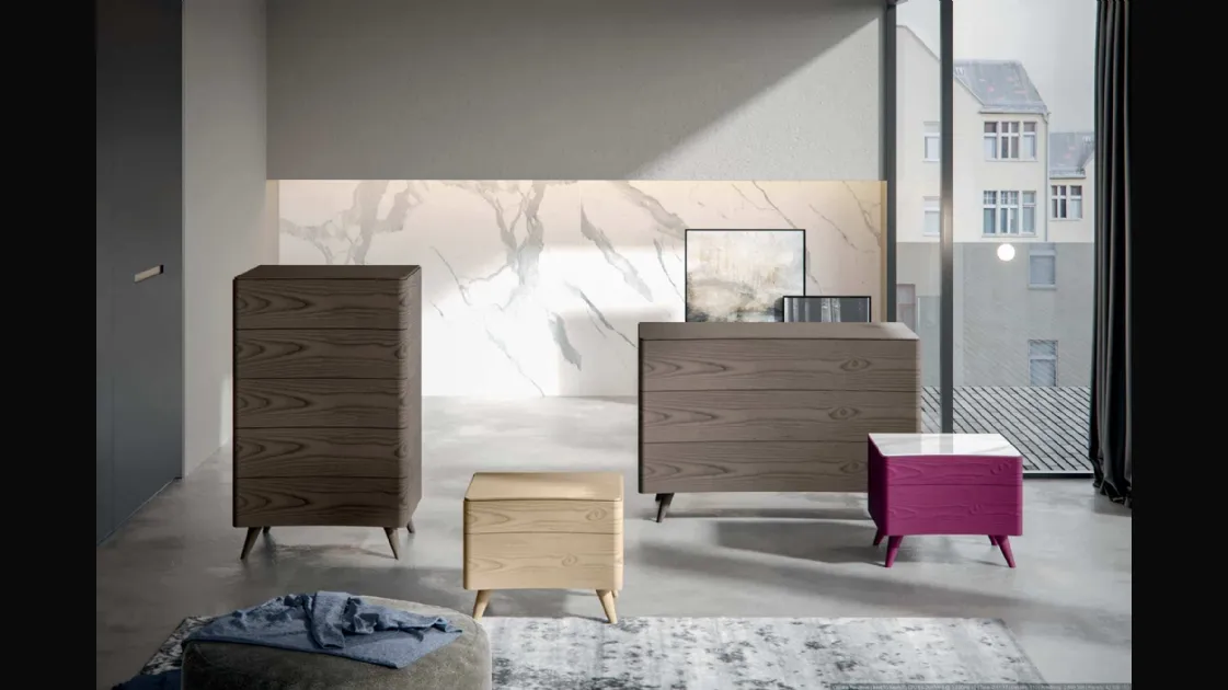 Nightstand Group made of wood with Veneran legs.