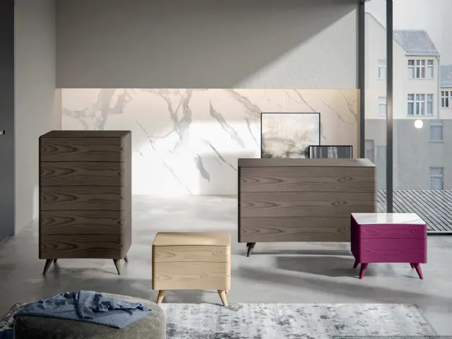 Nightstand Group made of wood with Veneran legs.