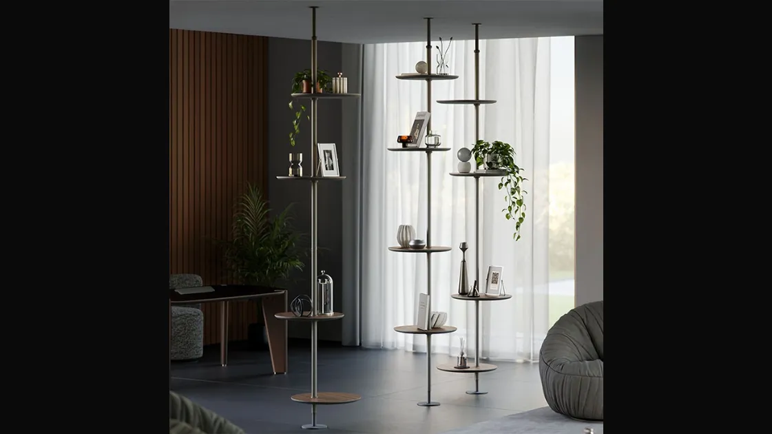 Freestanding bookcase Address in steel and wood by Cattelan Italia