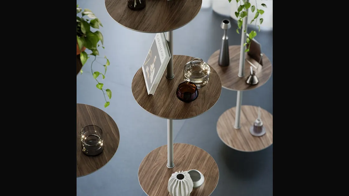 Freestanding bookshelf Address in steel and wood by Cattelan Italia
