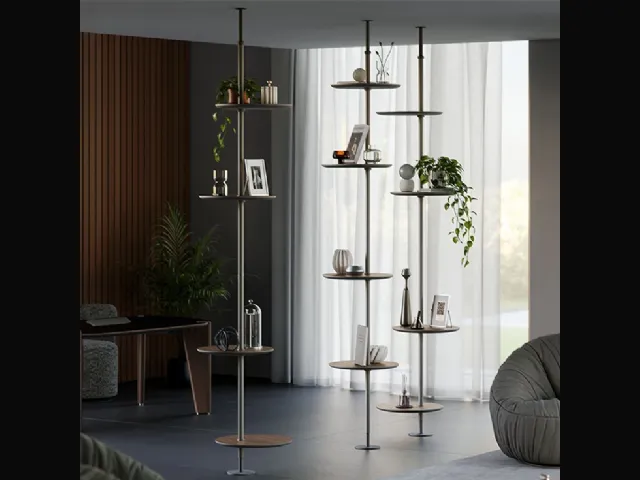 Freestanding bookcase Address in steel and wood by Cattelan Italia