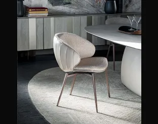 Charlotte Chair in fabric and leather by Cattelan Italia