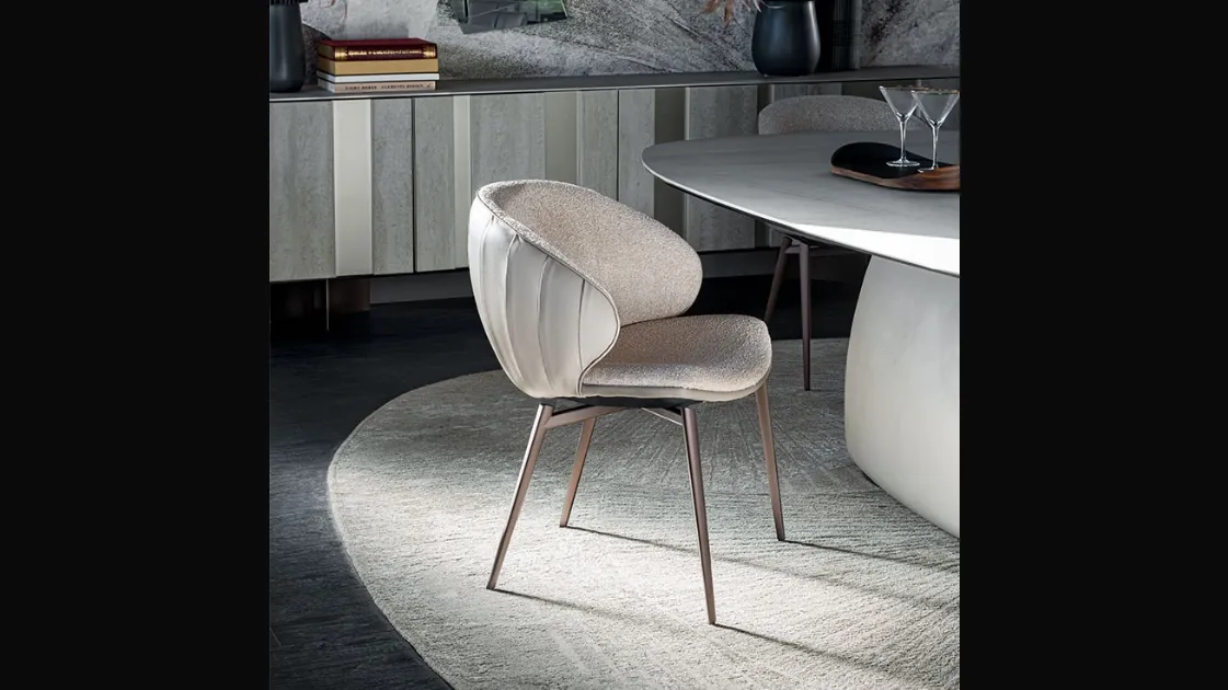 Charlotte Chair in fabric and leather by Cattelan Italia