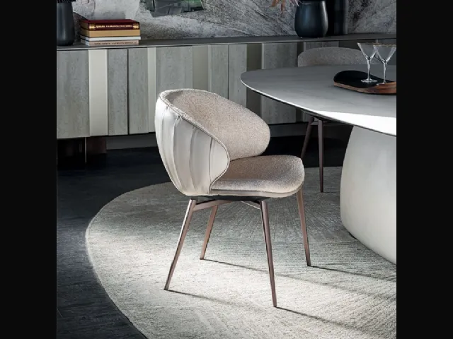 Charlotte Chair in fabric and leather by Cattelan Italia