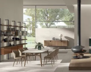 Meryl chair in fabric and wood by Tomasella.