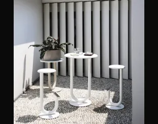 Strong lacquered metal stool by Desalto.