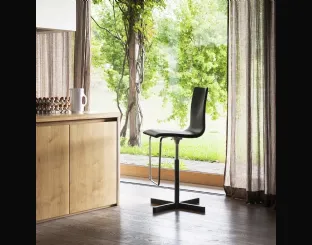 Wok stool with leather seat by Desalto.