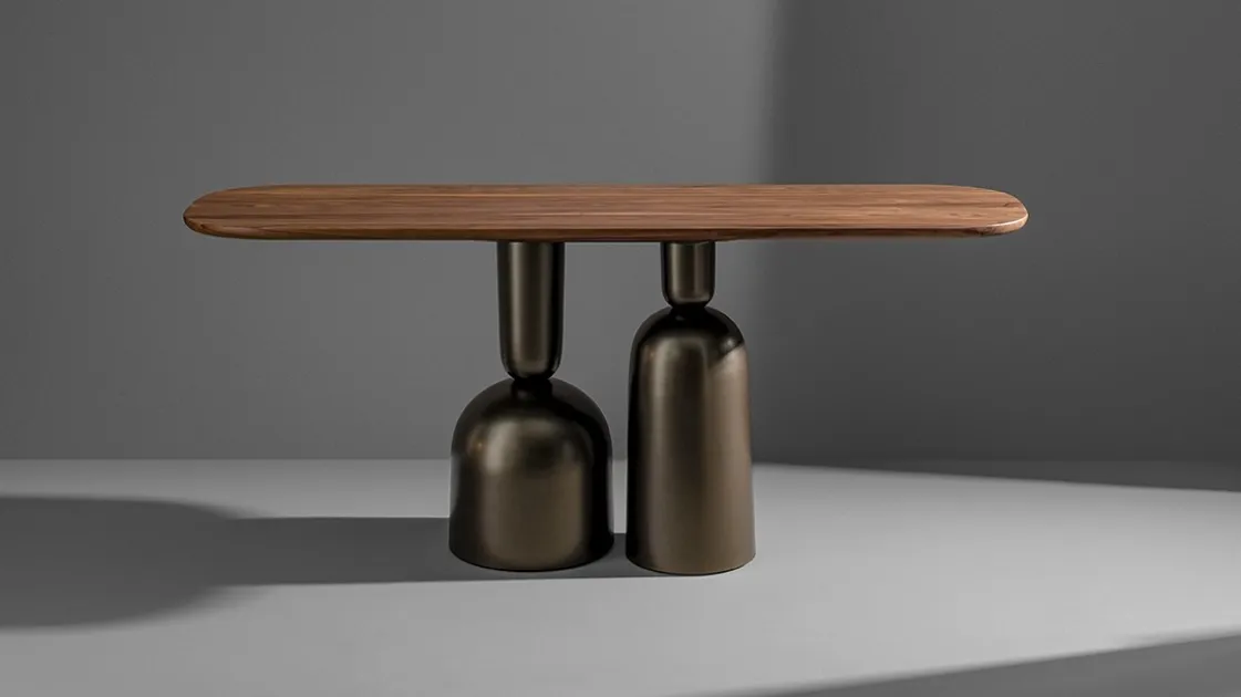 Mobile entrance console made of wood by Bonaldo.