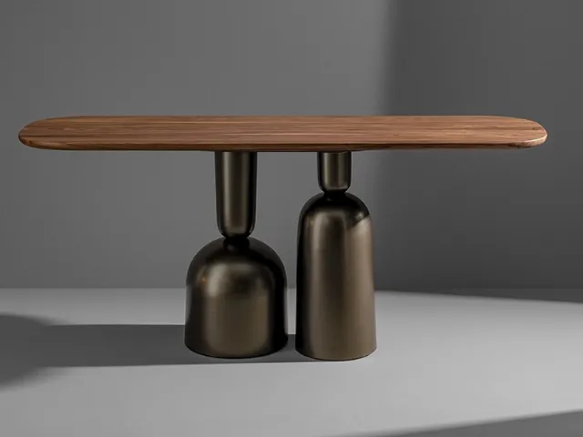 Mobile entrance console made of wood by Bonaldo.