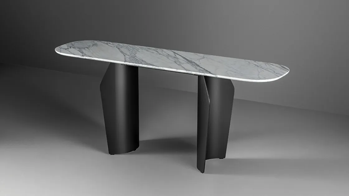 Flame Console Marble entrance table by Bonaldo