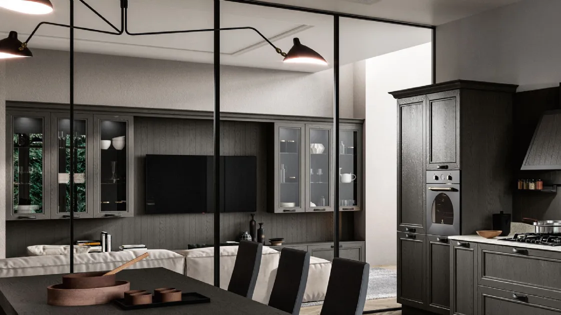 Living Opera solid ash fitted wall unit by Arredo3.