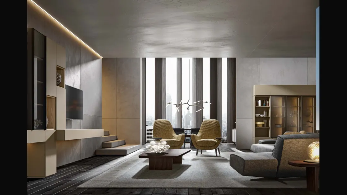 Wall unit Module 06 in matte lacquered by Veneran.
