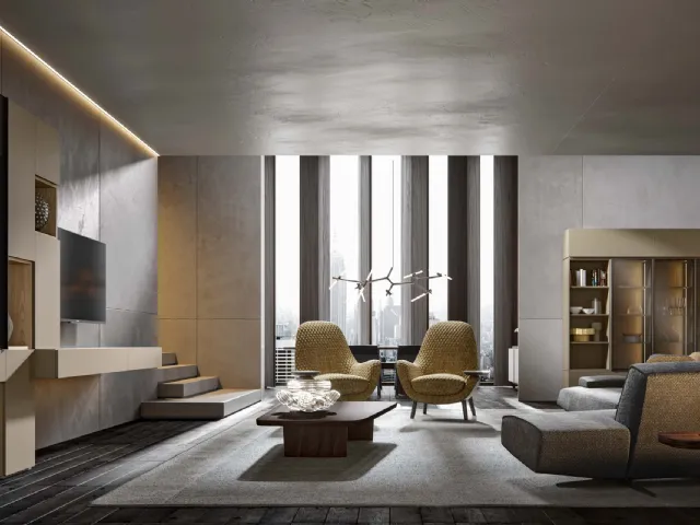 Wall unit Module 06 in matte lacquered by Veneran.