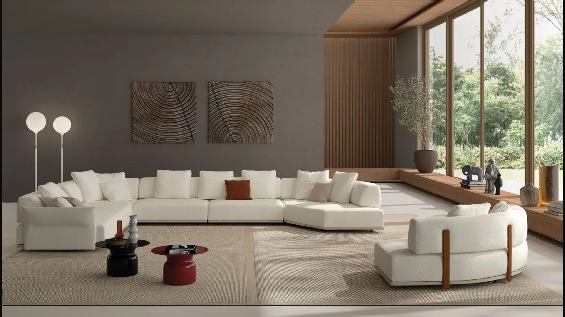 Corner sofa Aliant by Biba Salotti.
