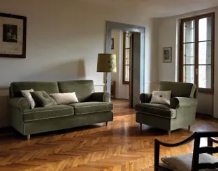 Linear fabric living room set in Atena by Samoa.