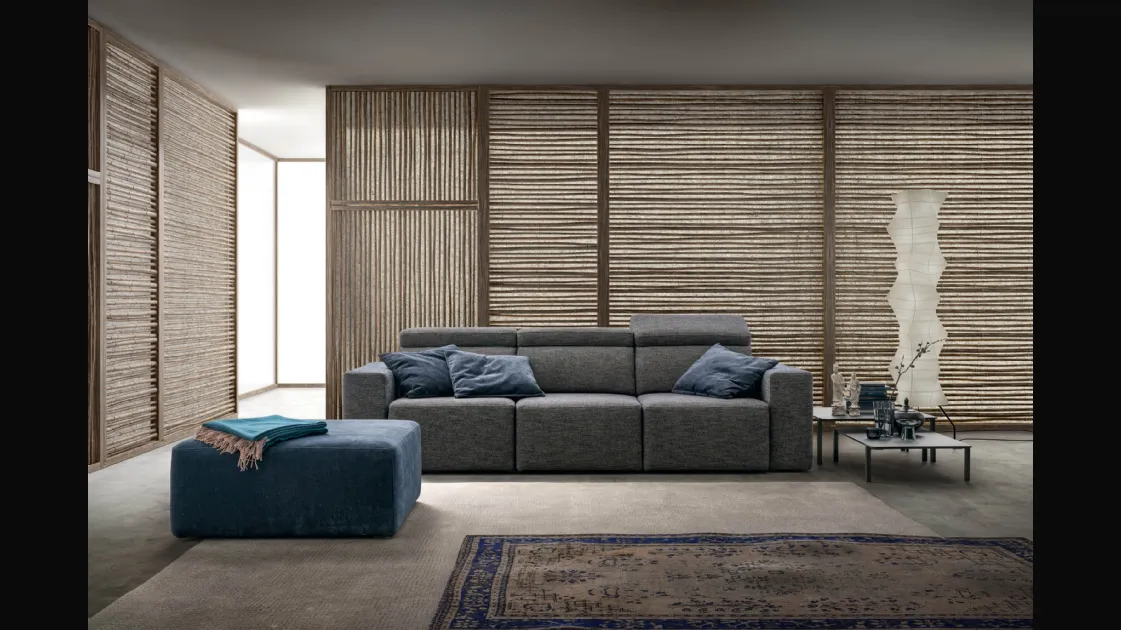Linear fabric sofa with removable seats Best by Samoa.