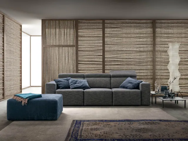 Linear fabric sofa with removable seats Best by Samoa.