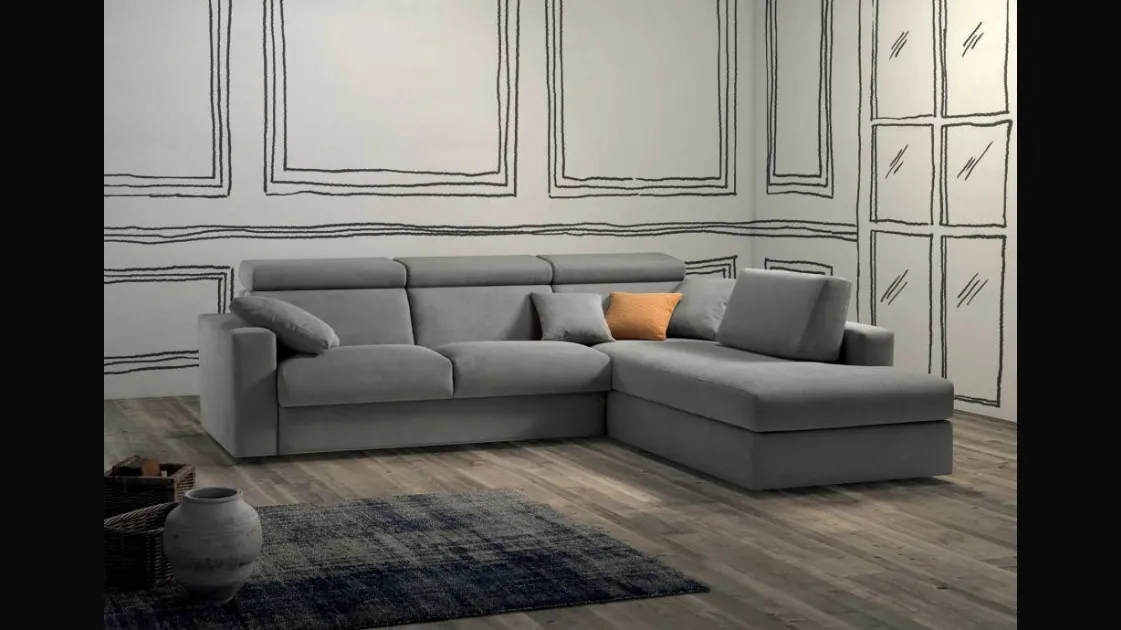 Fabric sofa bed with peninsula Break by Samoa.