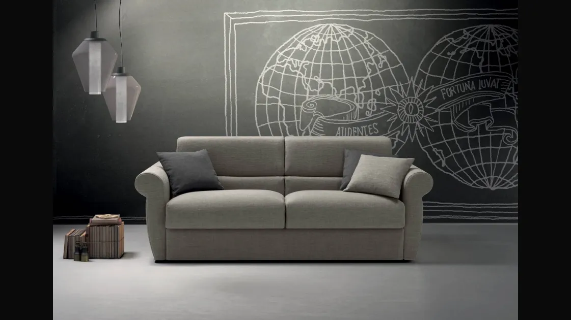Linear sofa bed in Chillax fabric by Samoa.