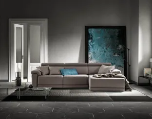 Fabric sofa with peninsula and Comfort removable seats by Samoa.