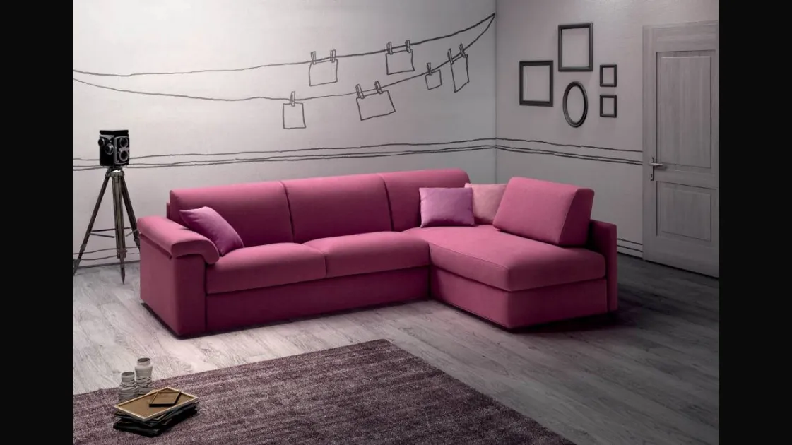 Fabric sofa bed with Comfy peninsula by Samoa