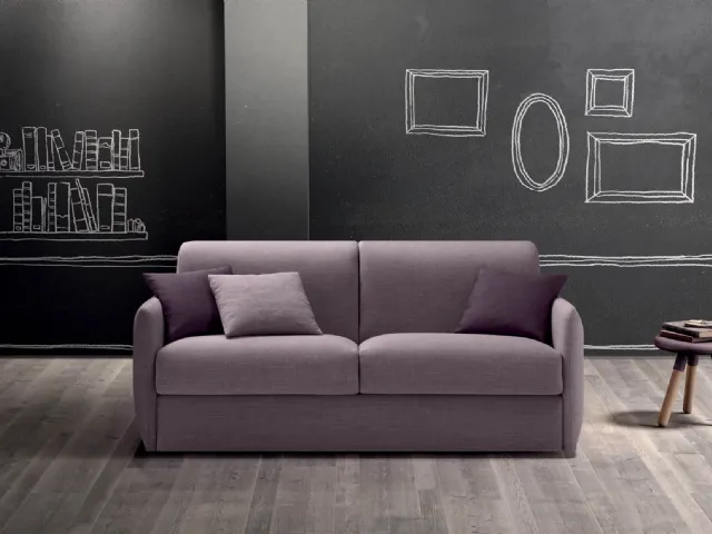 Linear sofa bed in Comfy fabric by Samoa.