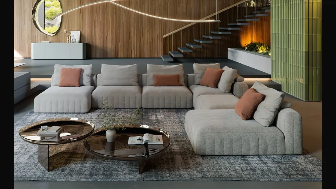 Gibson sofa with chaise by Cattelan Italia