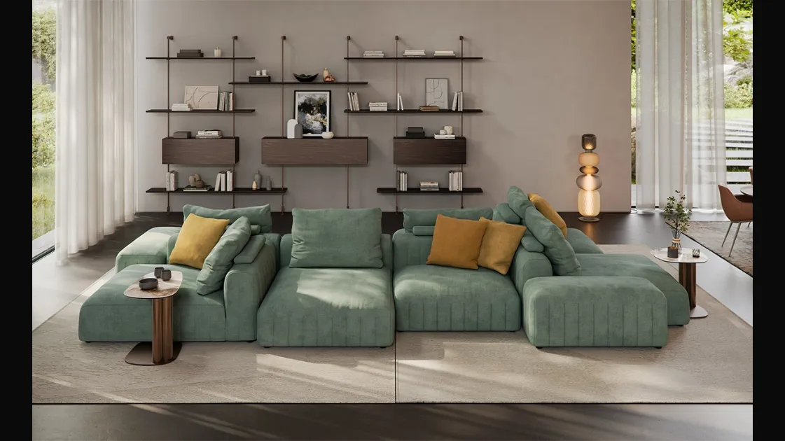 Gibson sofa with chaise lounge by Cattelan Italia