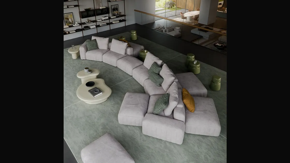 Gibson sofa with chaise lounge by Cattelan Italia