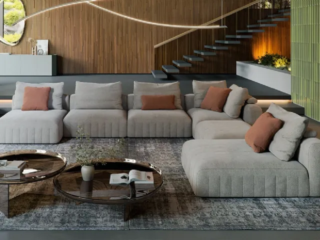 Gibson sofa with chaise by Cattelan Italia
