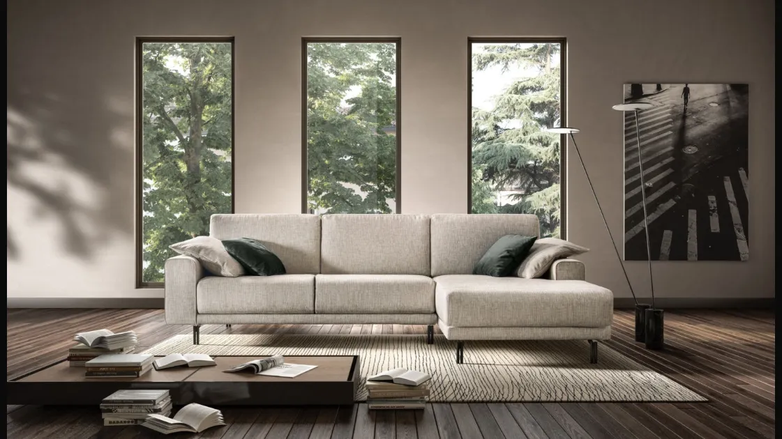 Glamour sofa with peninsula by Rizzetto