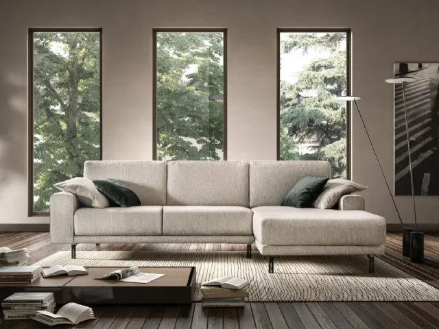 Glamour sofa with peninsula by Rizzetto