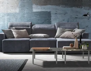 Linear fabric sofa with Glide retractable seats by Samoa.