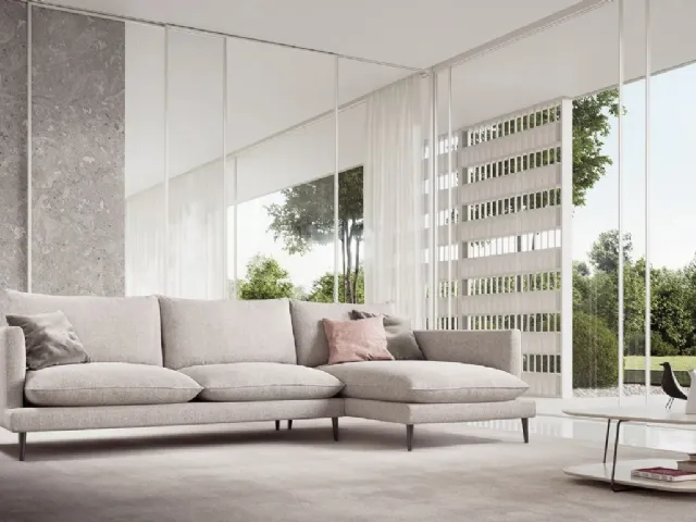 Fabric sofa with peninsula Klint by Doimo Salotti