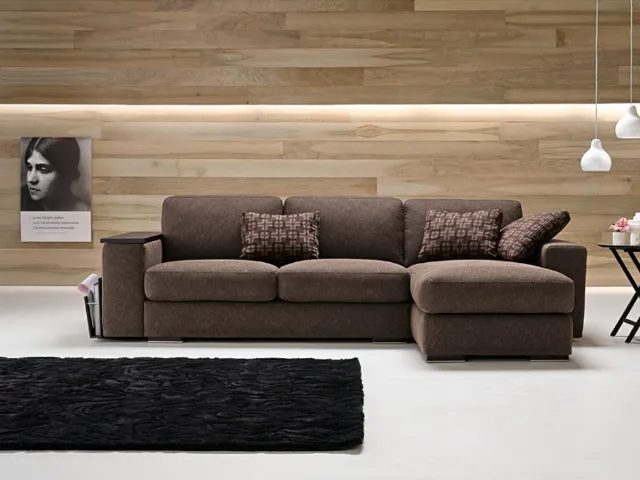 Fabric sofa bed with Kubic peninsula by Samoa.