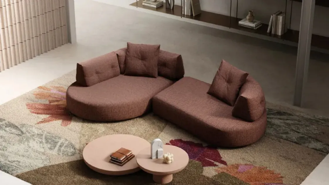 Lotus sofa with chaise lounge by Doimo Salotti