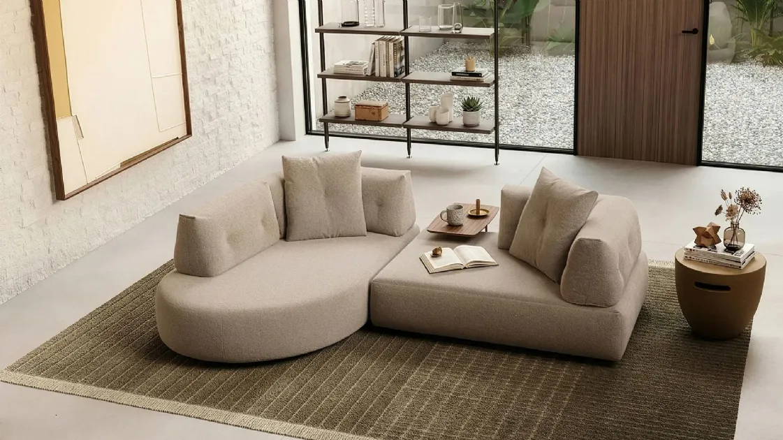 Lotus sofa with chaise lounge by Doimo Salotti