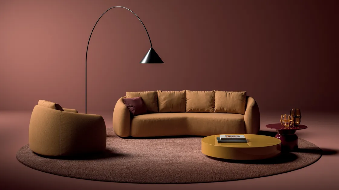 Biba Salotti's Luna padded fabric living room.