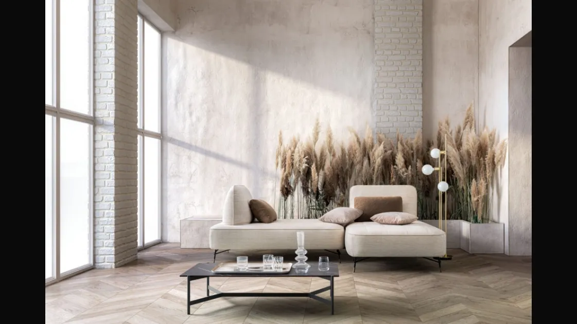 Fabric sofa with Matrix Special chaise longue by Samoa.