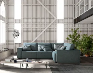 Corner sofa in fabric with retractable seats Mono by Samoa.