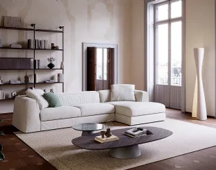 Sofa with peninsula Mykonos by Cattelan Italia.