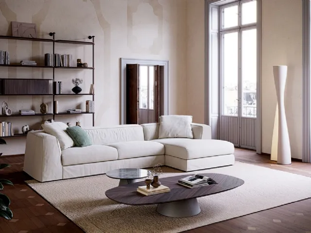 Sofa with peninsula Mykonos by Cattelan Italia.