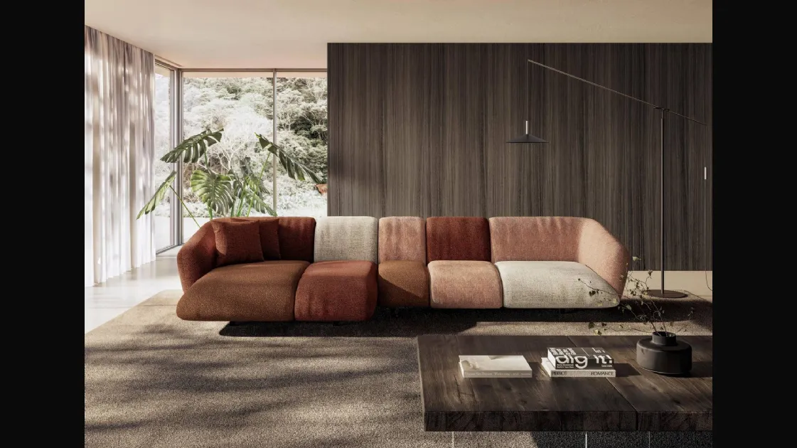 Lago's Not Only White sofa with peninsula.