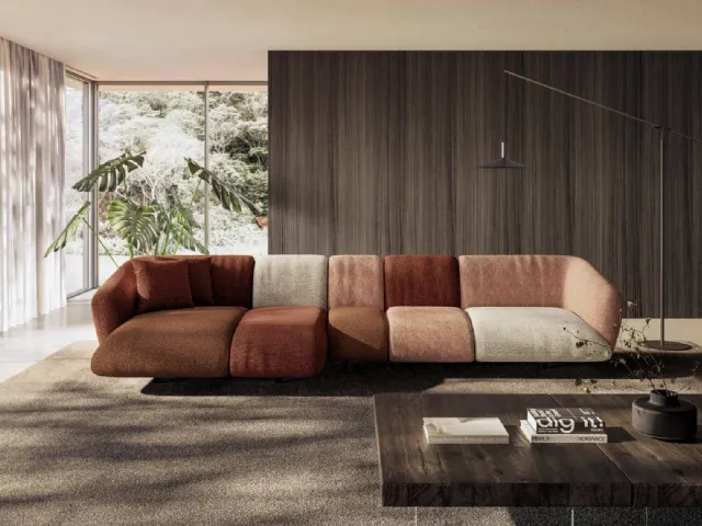 Lago's Not Only White sofa with peninsula.