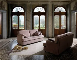 Linear velvet sofa Petra Special by Samoa.